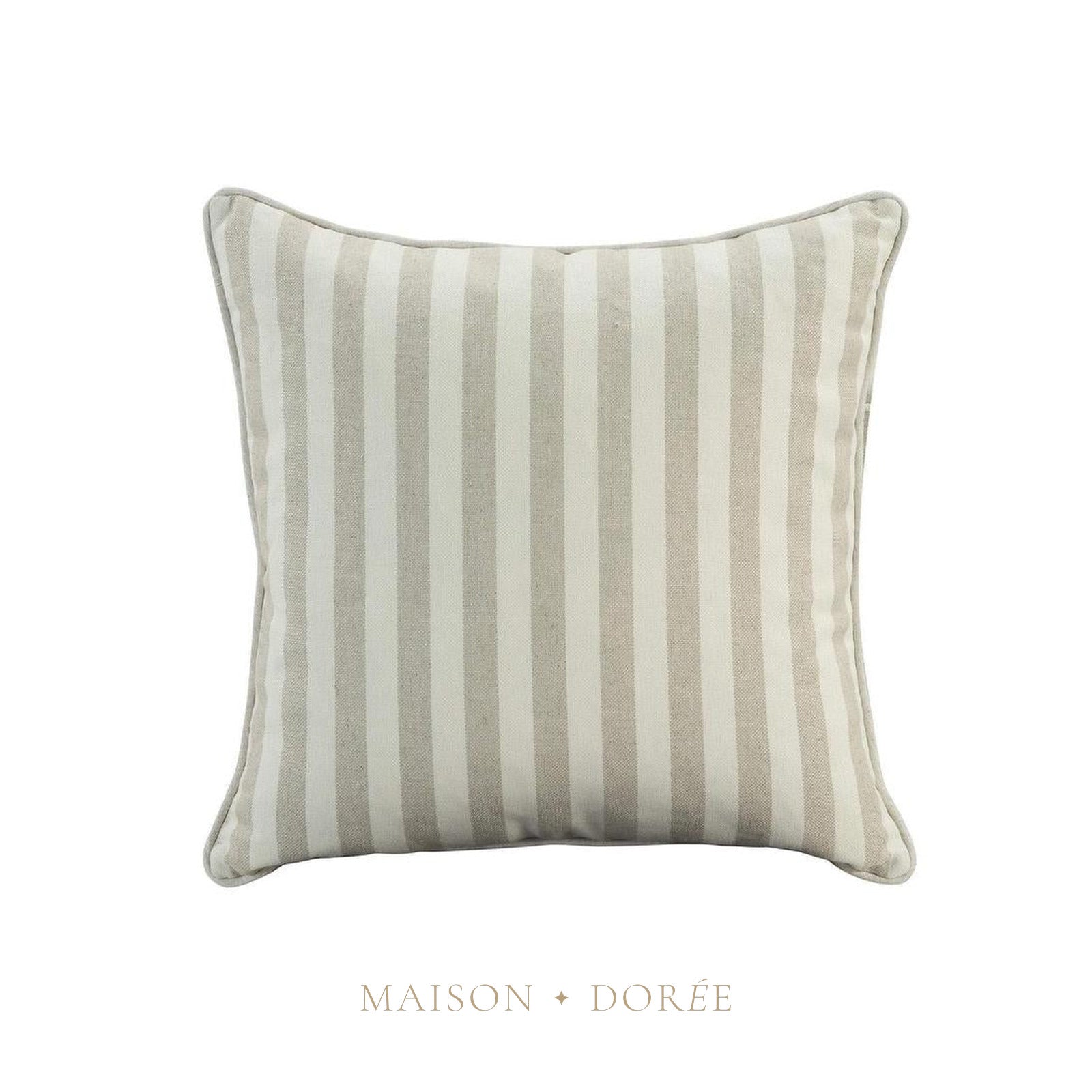 55cm Throw Cushion Natural Wide Stripe