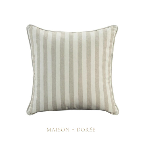 55cm Throw Cushion Natural Wide Stripe