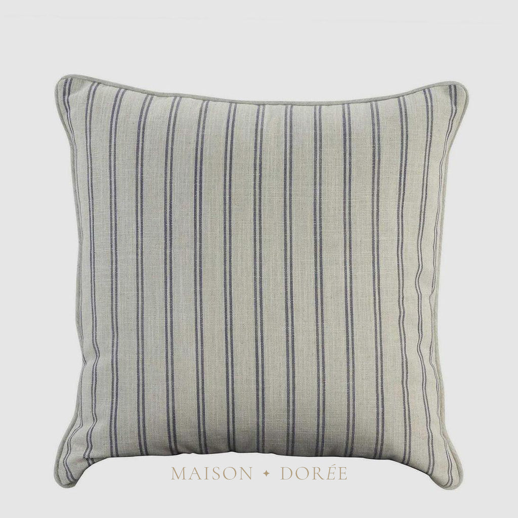 55cm Throw Cushion White/Blue Pin Stripe - view 2
