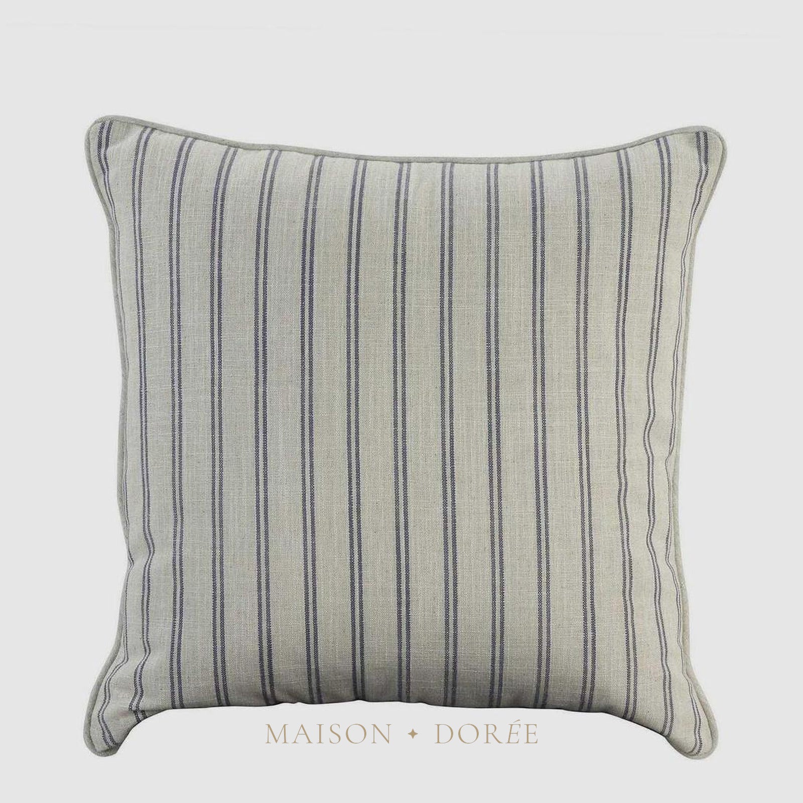 55cm Throw Cushion White/Blue Pin Stripe - view 2