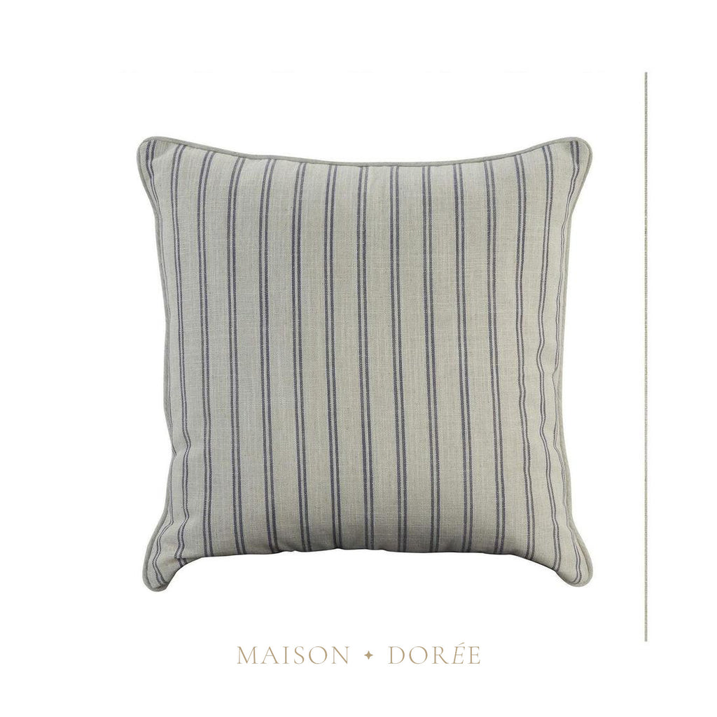 55cm Throw Cushion White/Blue Pin Stripe