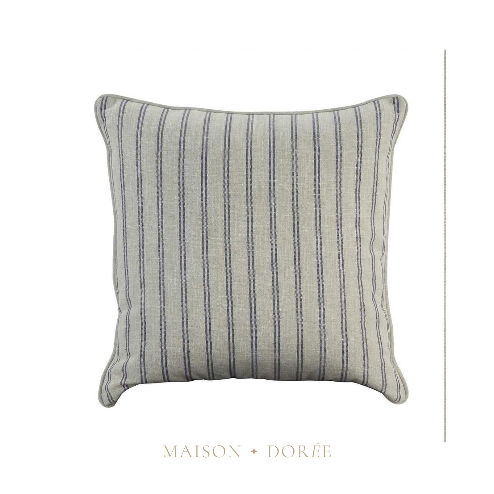55cm Throw Cushion White/Blue Pin Stripe