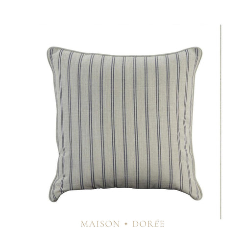 55cm Throw Cushion White/Blue Pin Stripe