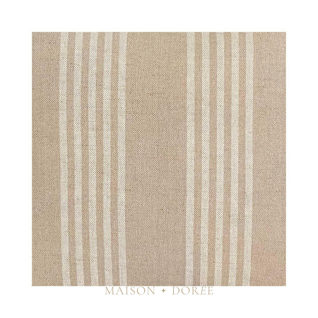 55cm Cushion Natural Beige with Thin Cream Stripes - view 3