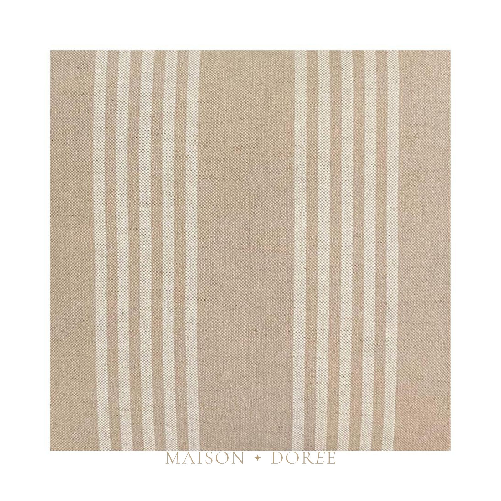55cm Cushion Natural Beige with Thin Cream Stripes - view 3