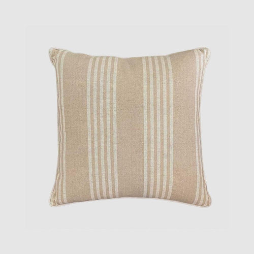 55cm Cushion Natural Beige with Thin Cream Stripes - view 2