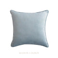 55cm Throw Cushion Light Blue Velvet