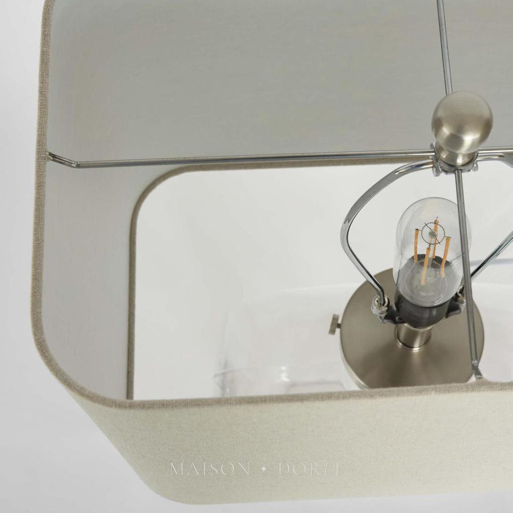 Fillable Bottle Lamp W Linen Shade