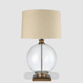 Ivy Antique Brass And Glass With Natural Linen Shade