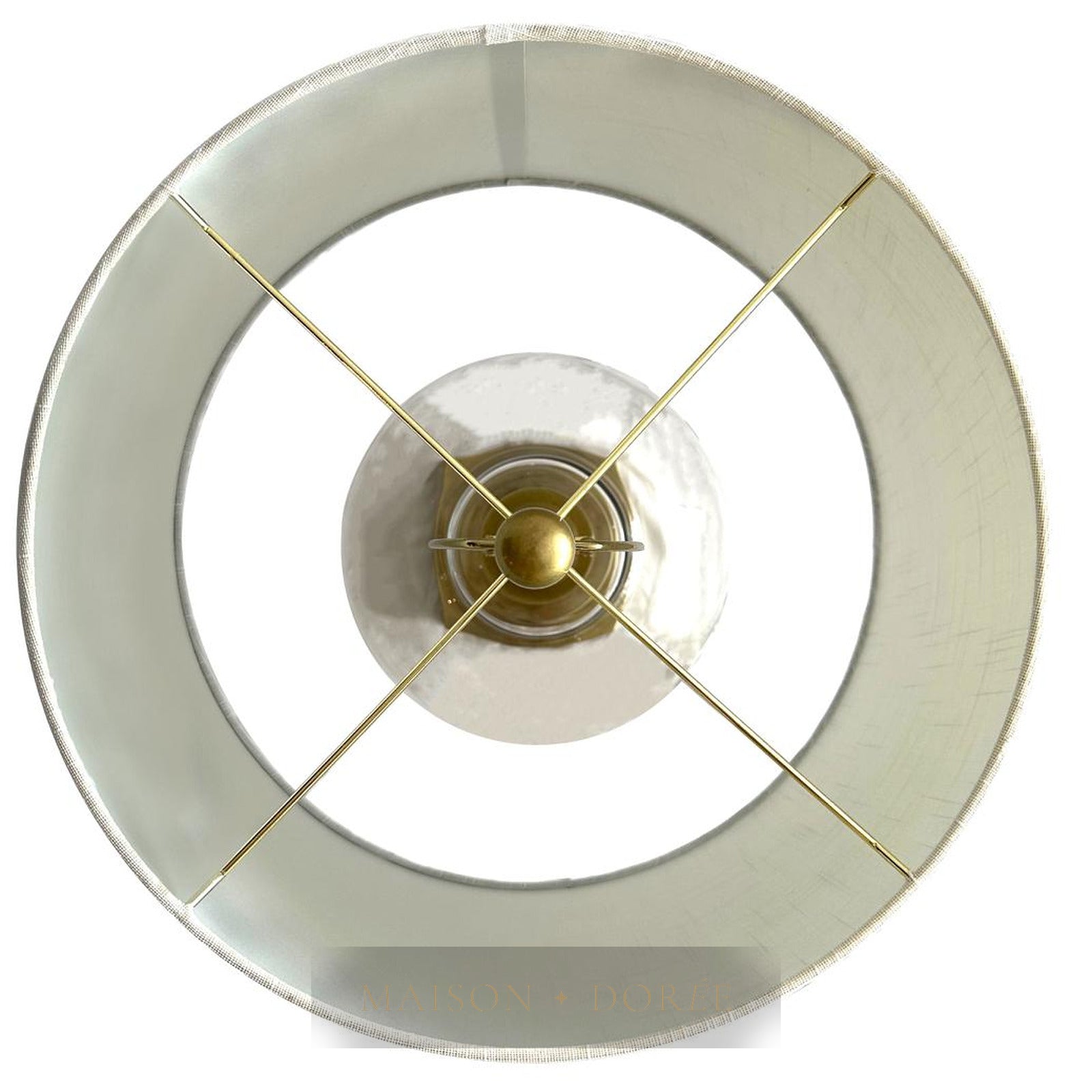 Ellyn Glass and Brass Lamp with White Linen Shade