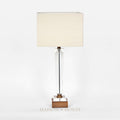 Monument Hand Cut Crystal Lamp & Natural Linen Shade