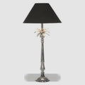 Nickel Pineapple Leaf Lamp W/Black Shade