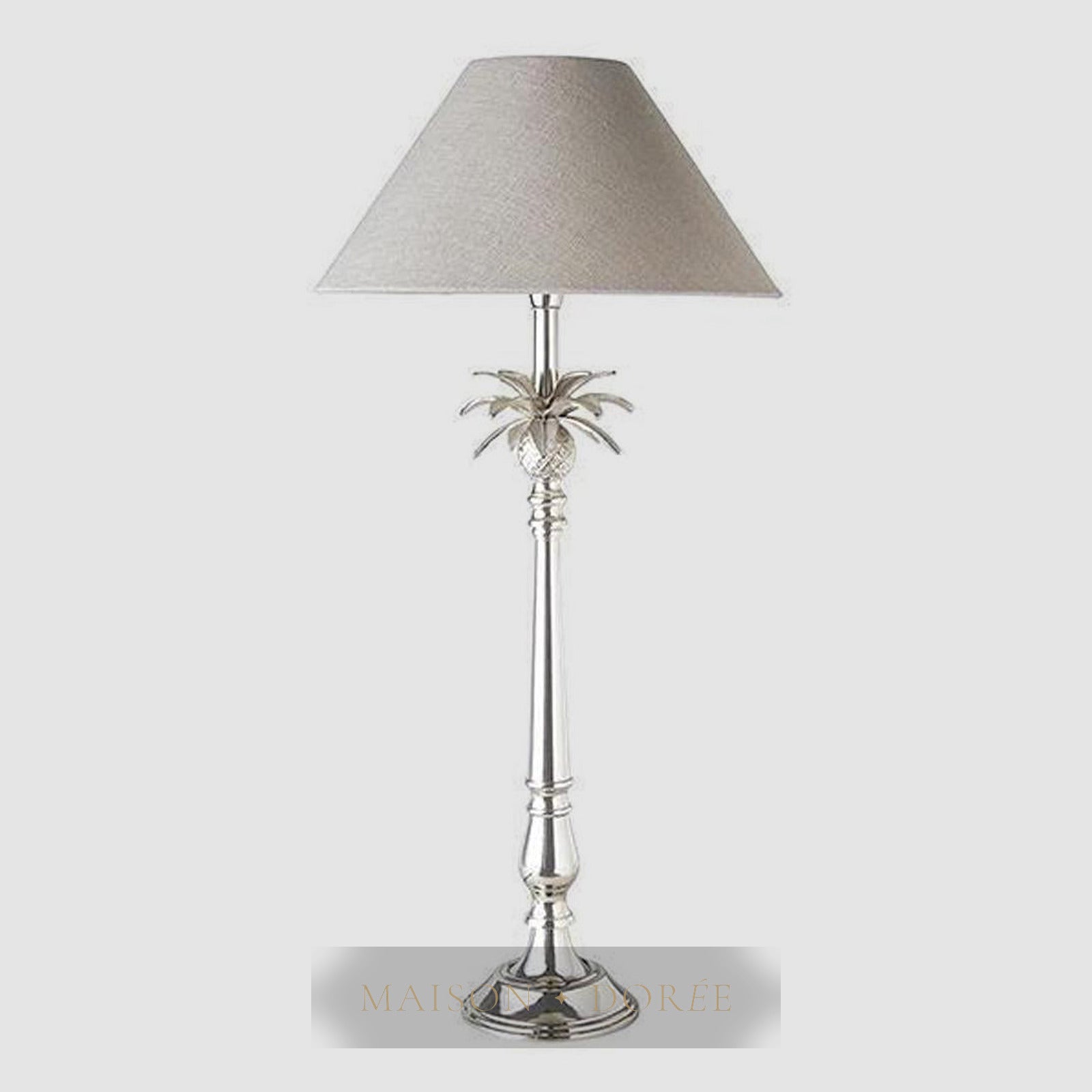 Nickel Pineapple Lamp 40/16 Natural Shade