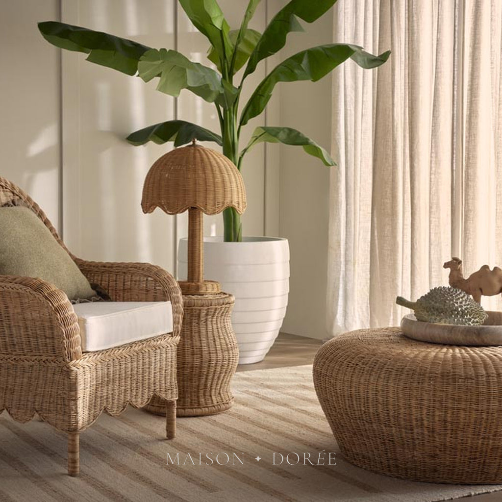 Brolley Rattan Table Lamp