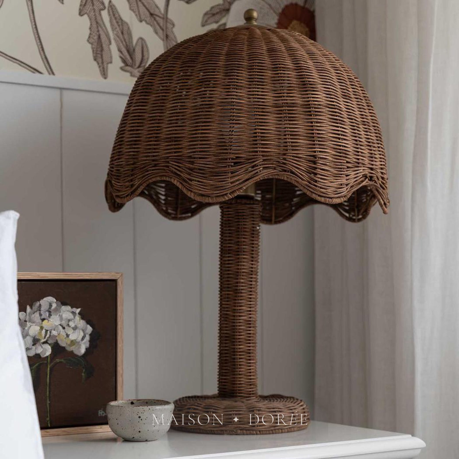 Brolley Rattan Table Lamp