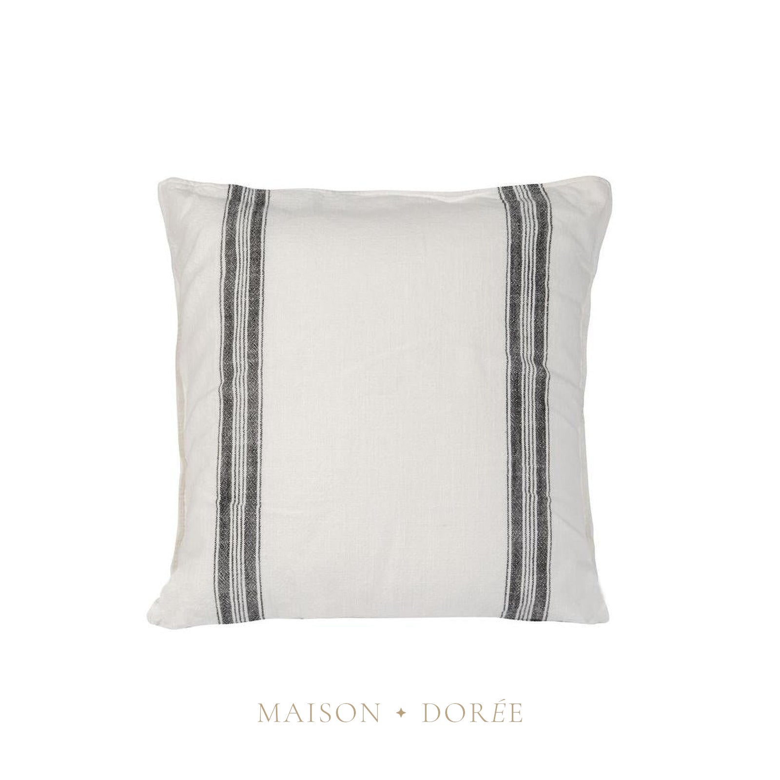 Stripe Slub Cushion 50x50 White - Cover only