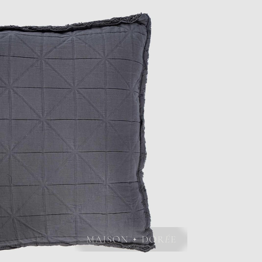 Quilted Cushion Dark Grey 50x50 - Cover only - view 2