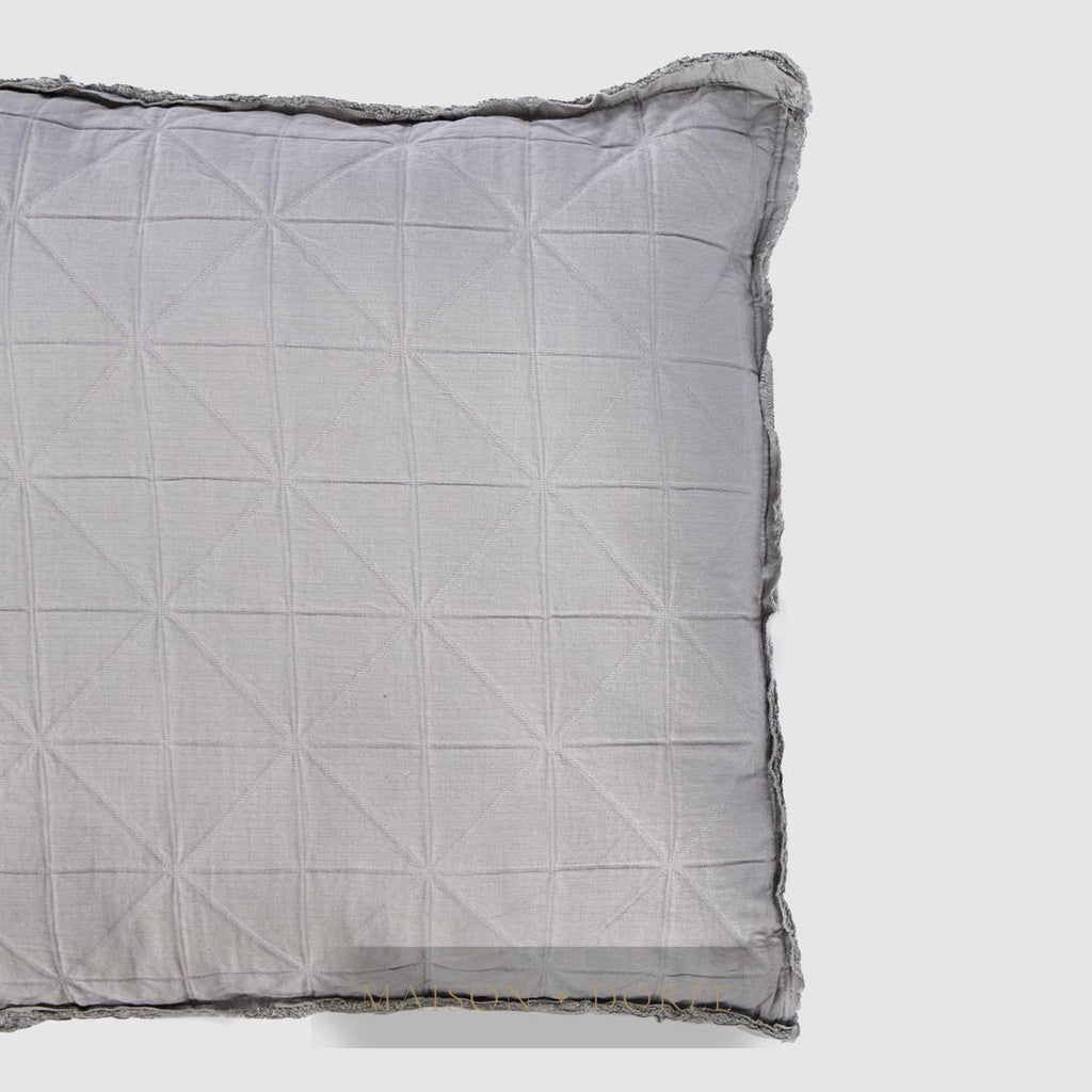 Quilted Cushion Light Grey 50x50 - Cover only - view 2