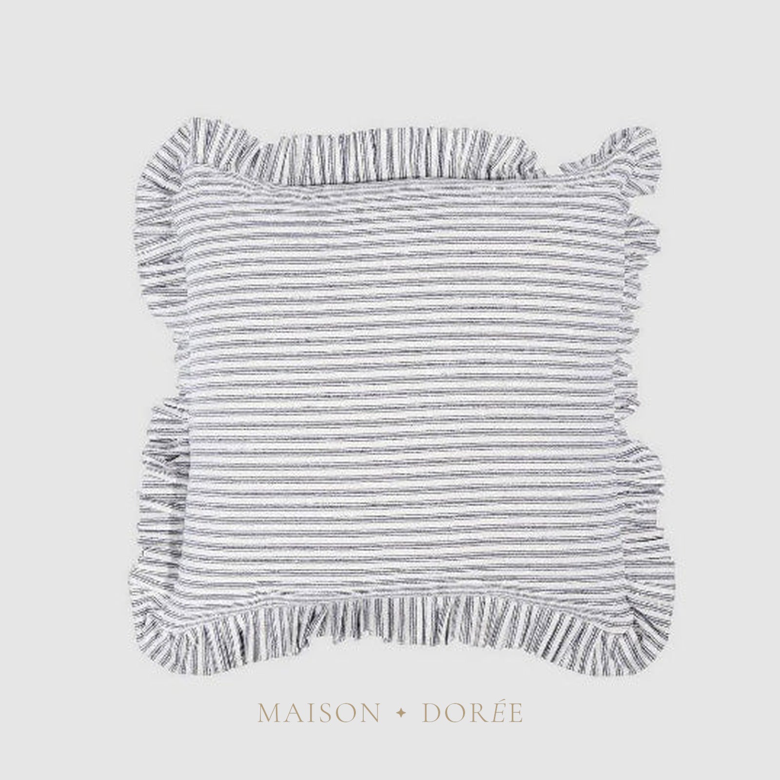 Tick Frill Cushion 50x50 Blue - Cover only