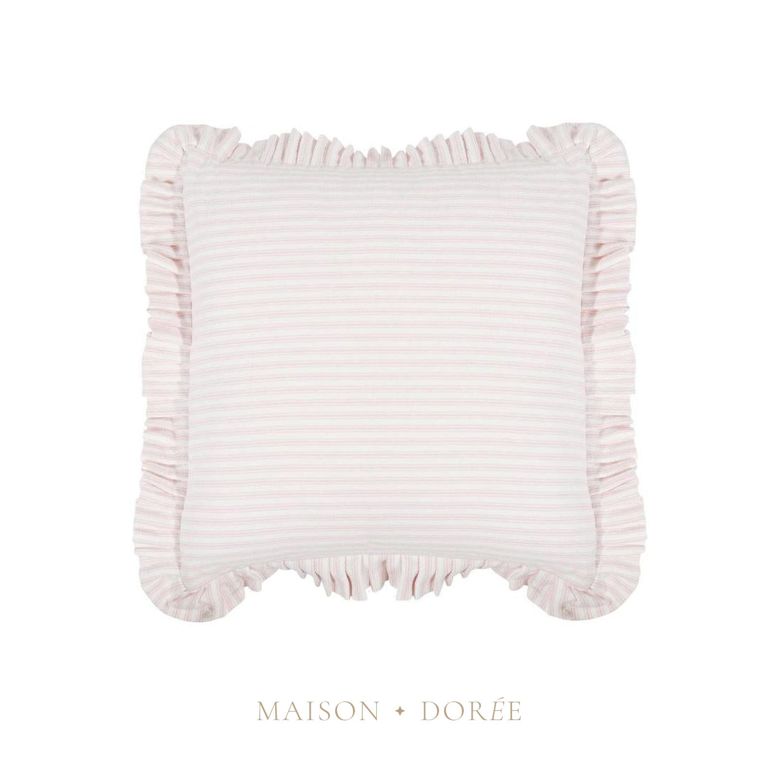Tick Frill Cushion 50x50 Pink - Cover only