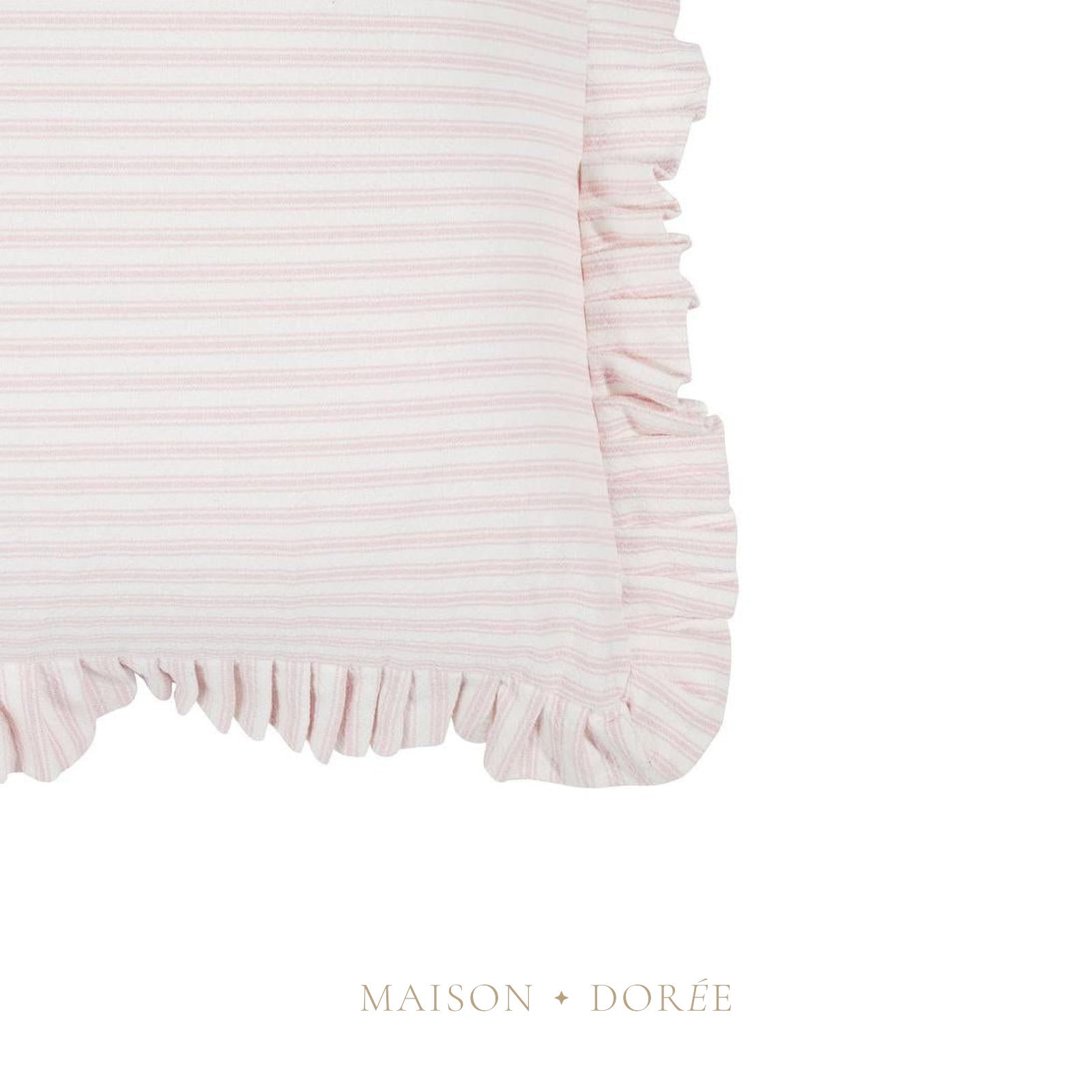 Tick Frill Cushion 50x50 Pink - Cover only - view 2