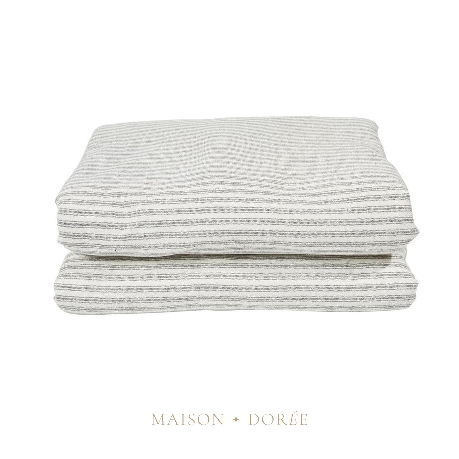 Ticking Sherpa Throw Quilt Grey