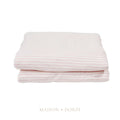 Ticking Sherpa Throw Quilt Pink