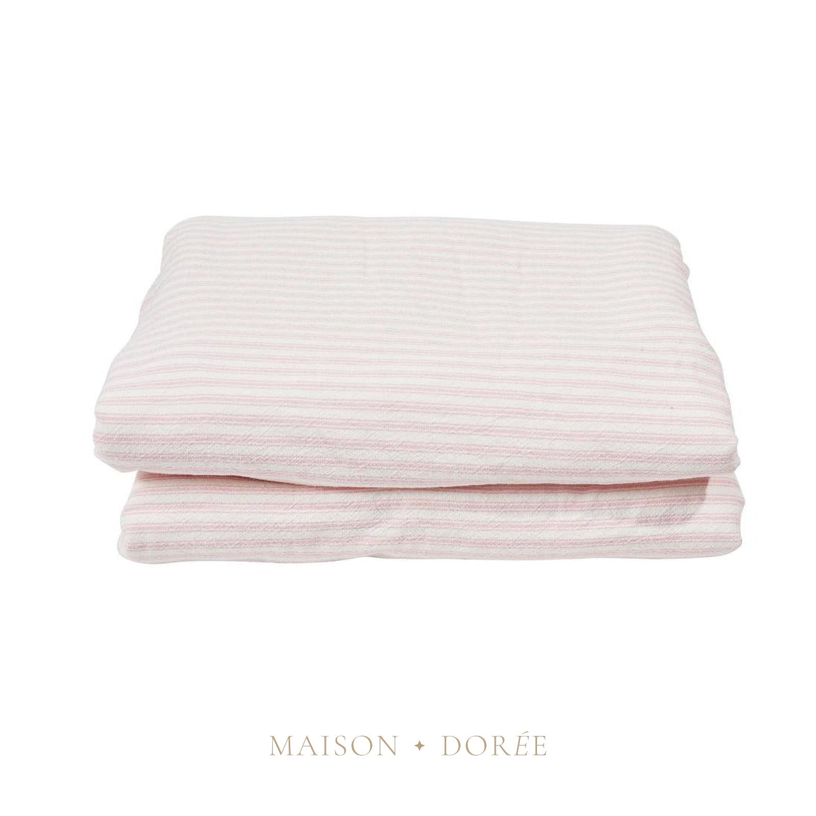 Ticking Sherpa Throw Quilt Pink