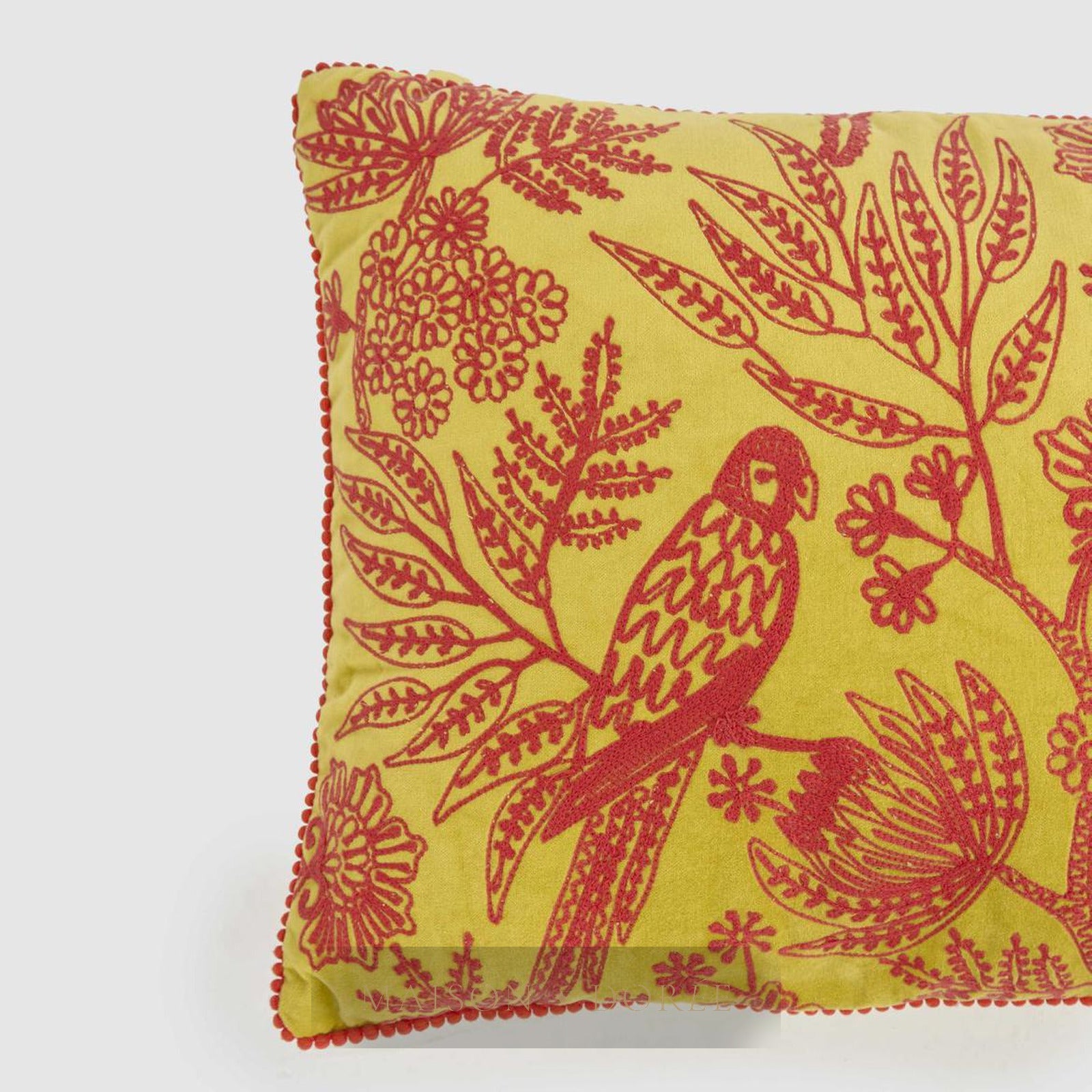 Jungle Bird Cushion 40x60cm Yellow & Fuchsia - view 3