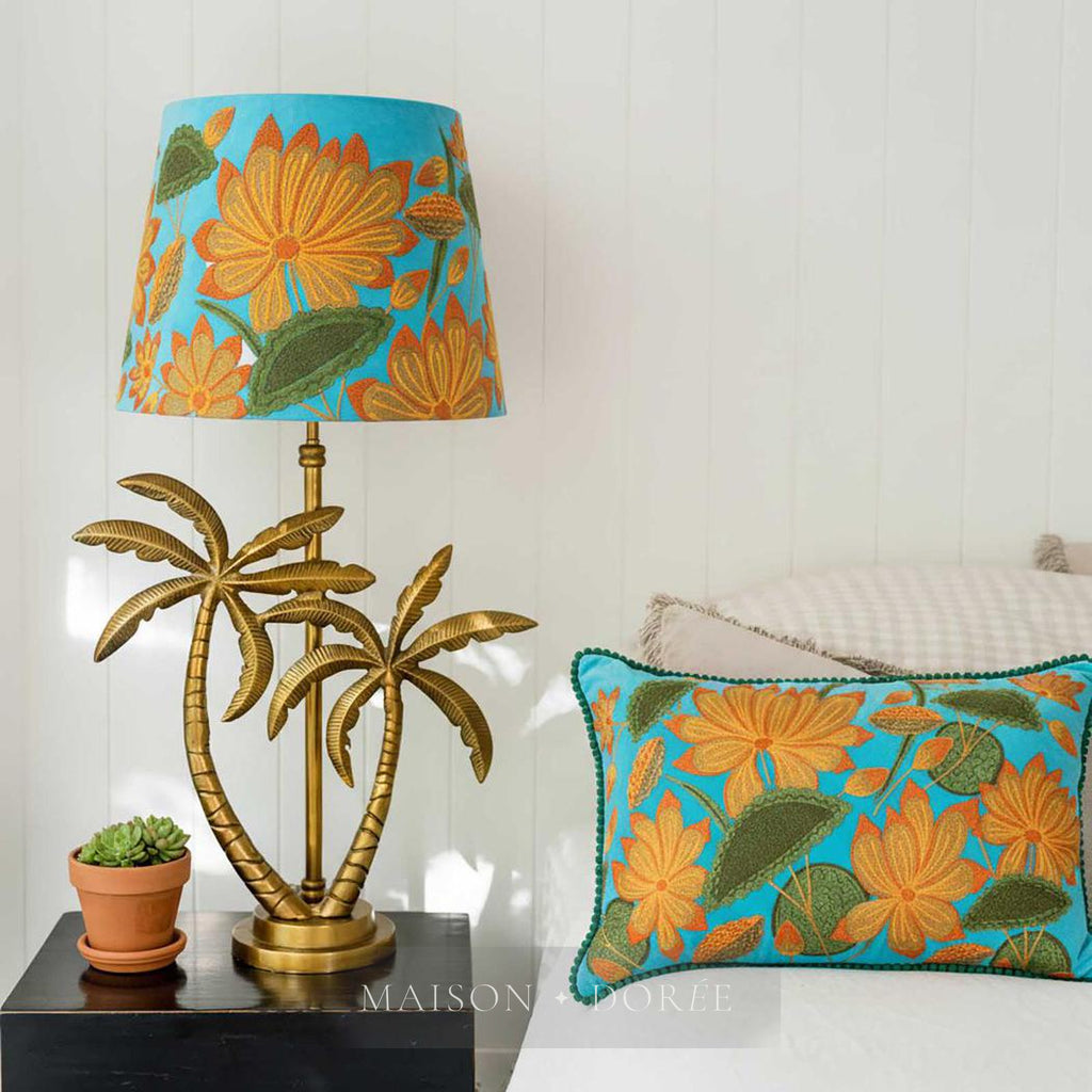 Sunflower Cushion 40x60cm Aqua - view 2