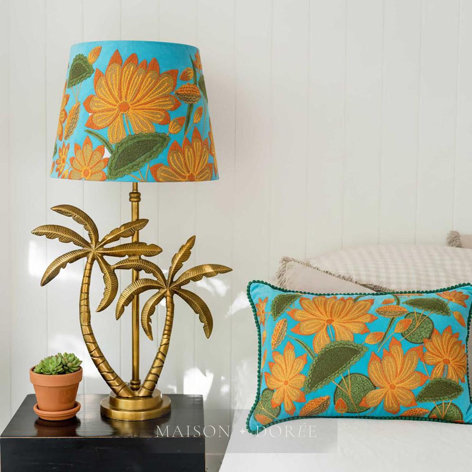 Sunflower Cushion 40x60cm Aqua - view 2
