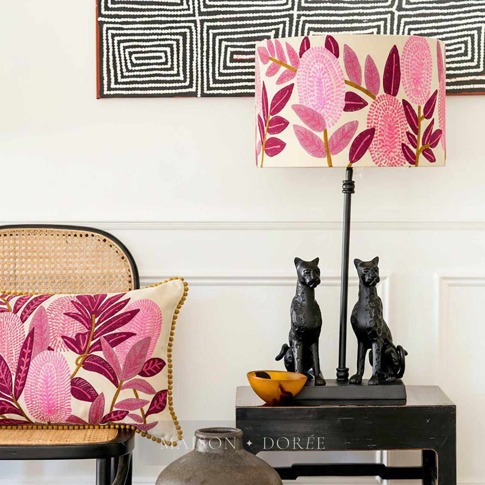 Pink Banksia Cushion 40x60cm Cream - view 2