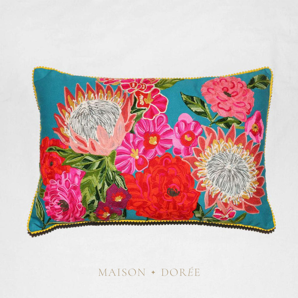 Tropical Garden Cushion 40x60cm Aqua