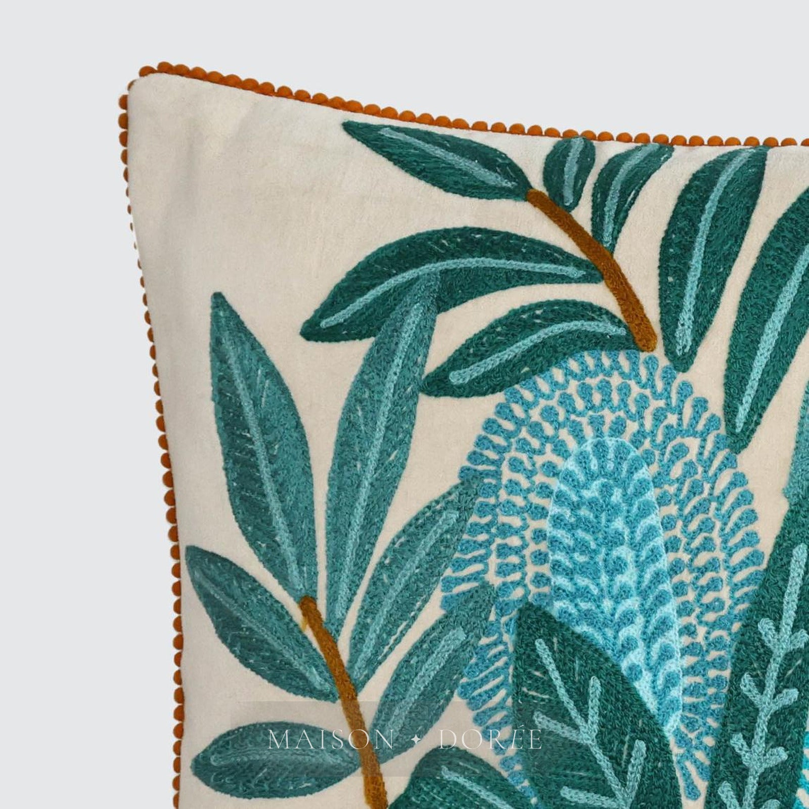 Banksia Embroidered 40 x 60 Cushion Beige & Black - view 2