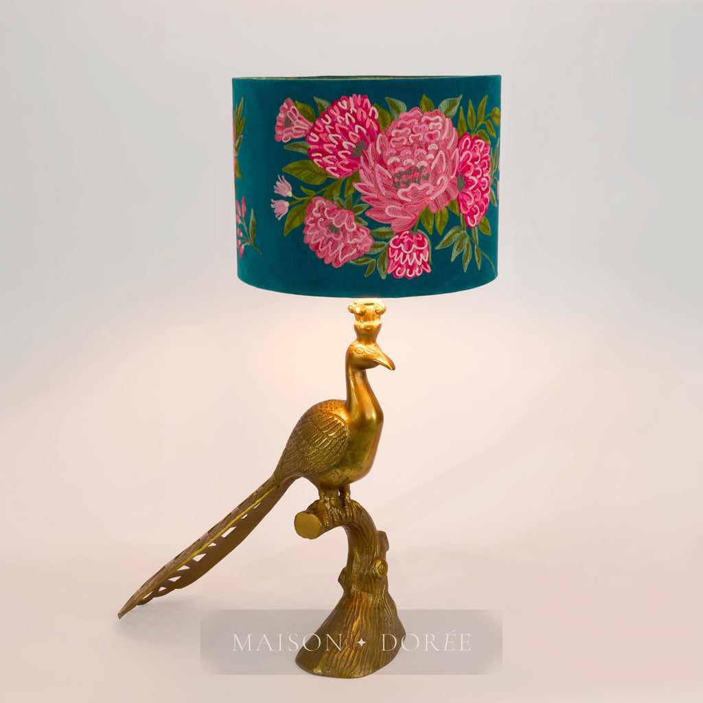Peacock Floor Lamp Base Only Gold