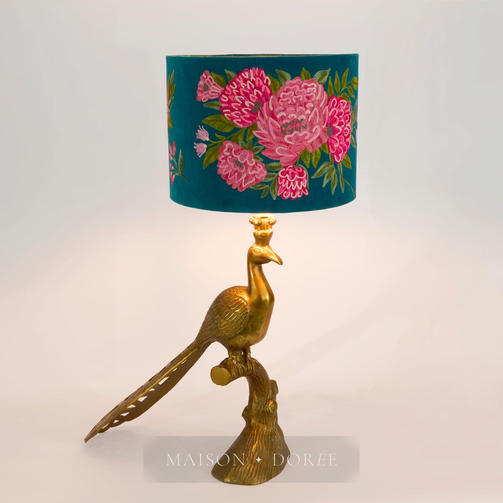 Peacock Floor Lamp Base Only Gold