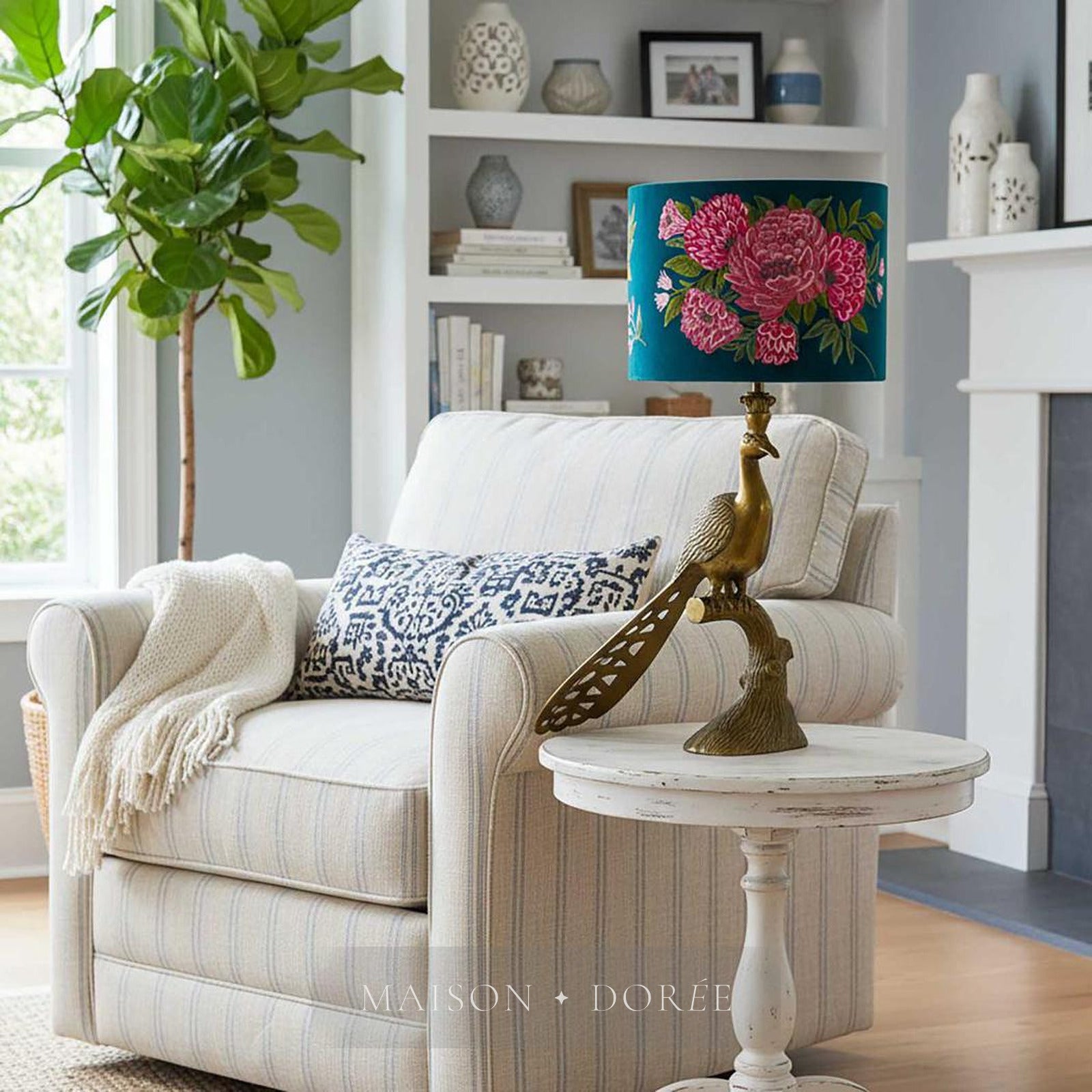 Peacock Floor Lamp Base Only Gold
