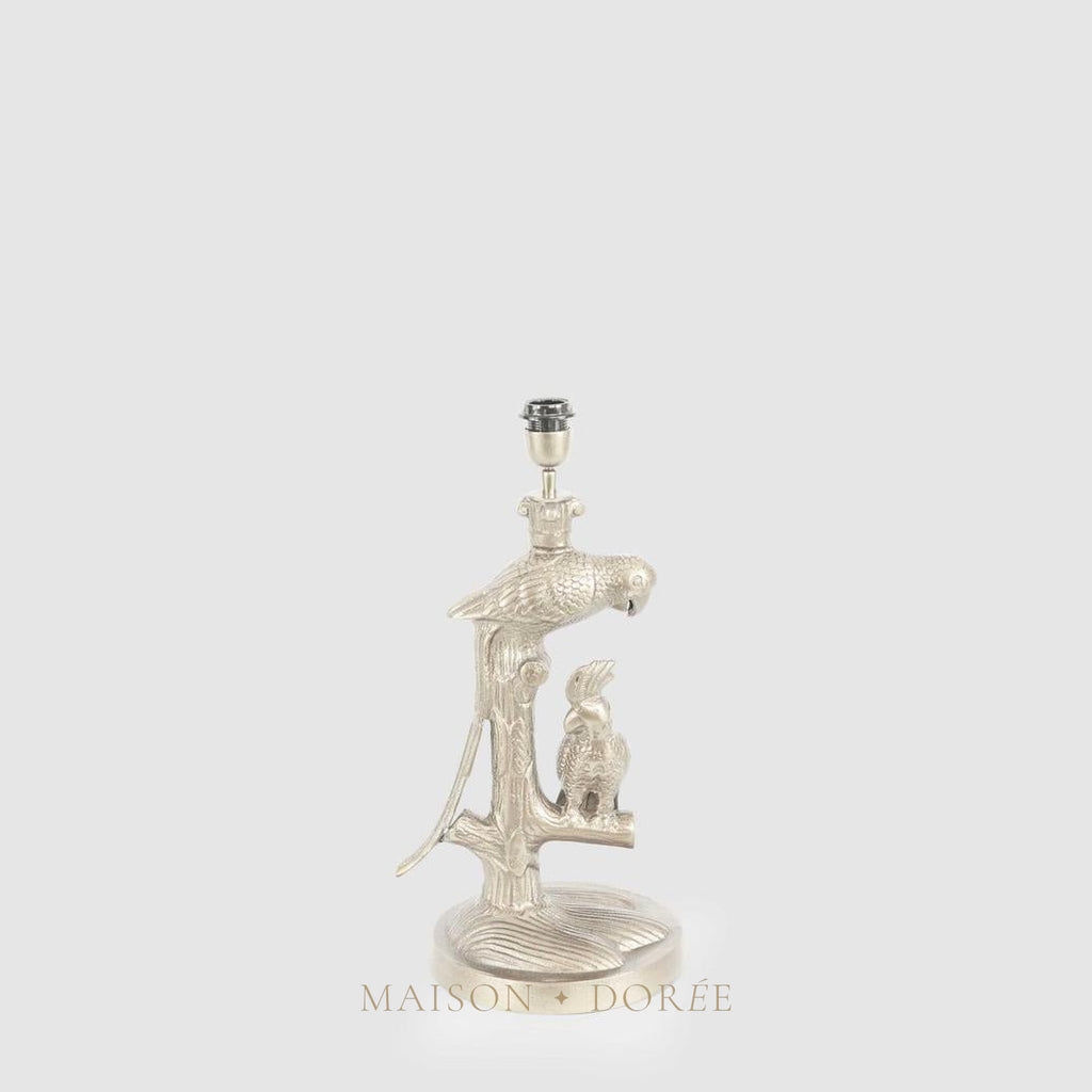 Parrot Table Lamp Base Only Pewter