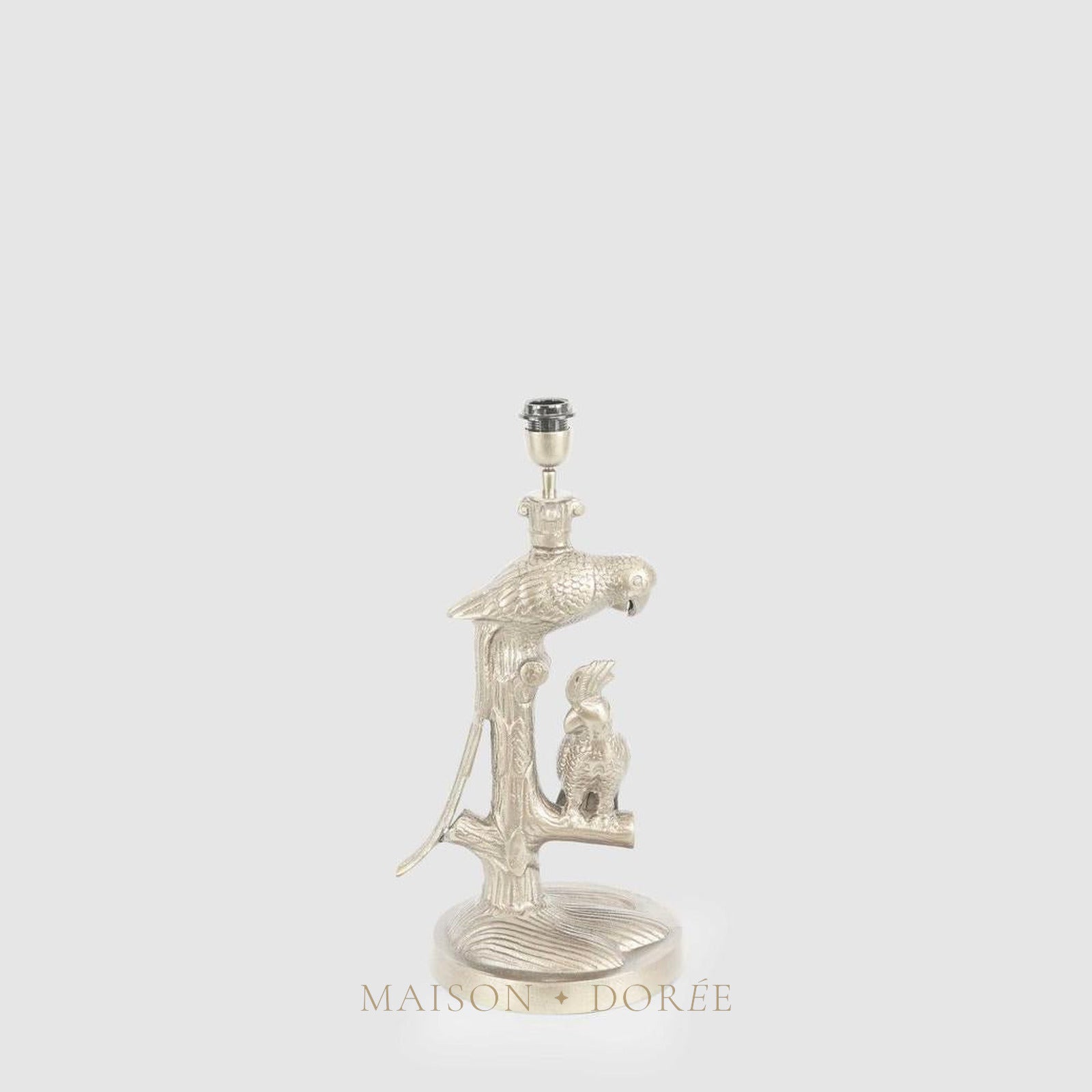 Parrot Table Lamp Base Only Pewter