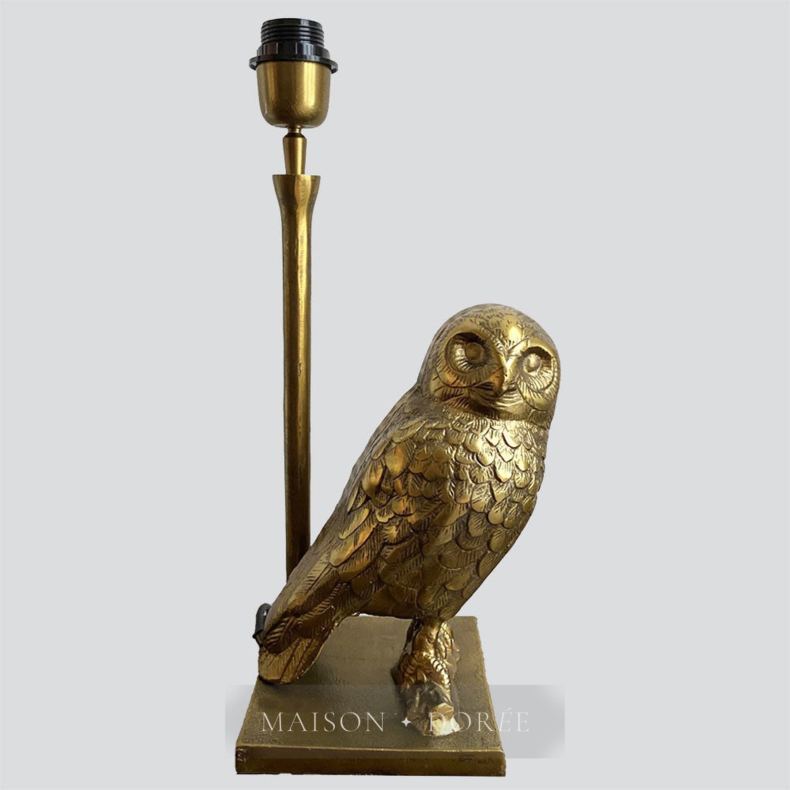 Owl Table Lamp Base only Antique Gold