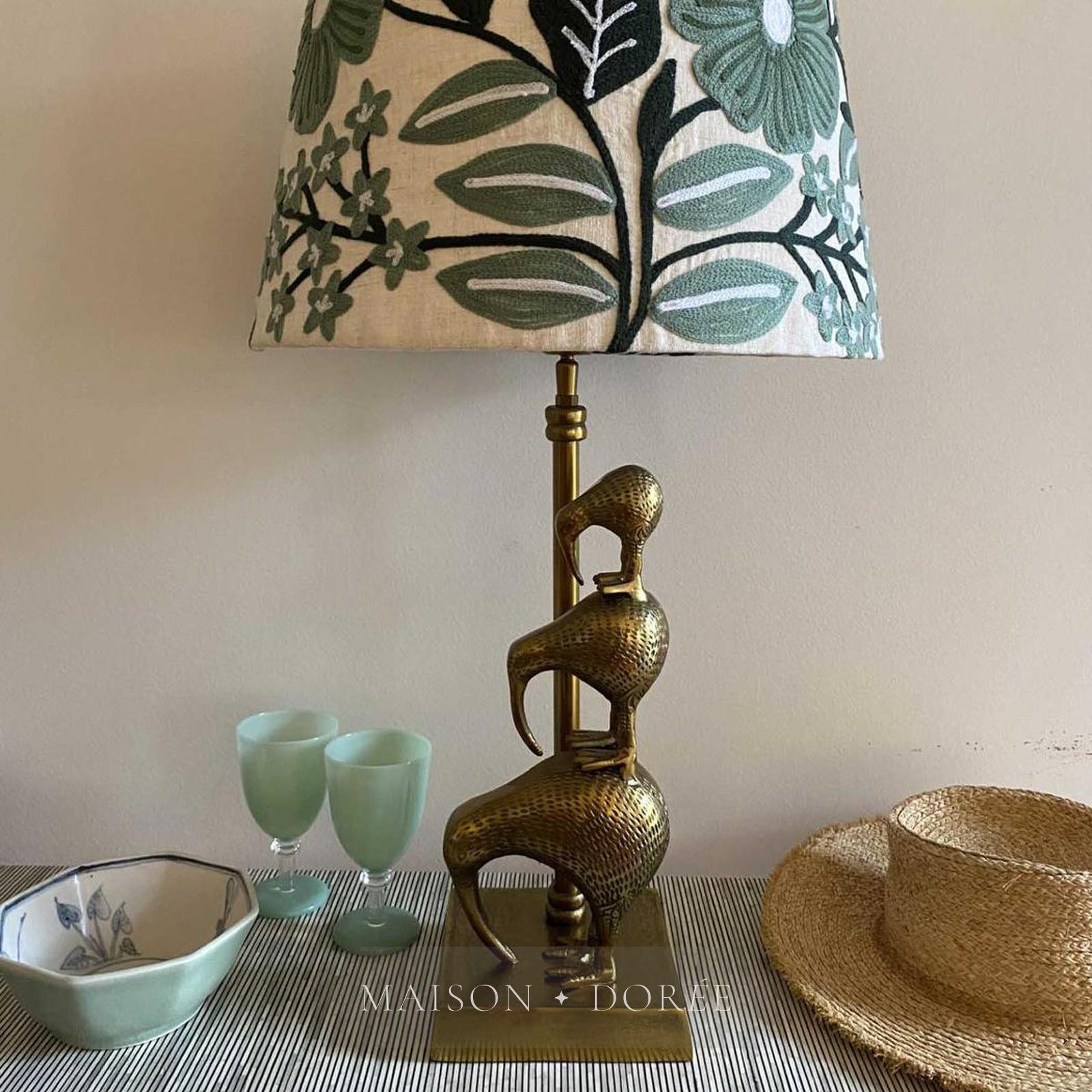 Kiwi Table Lamp Base only Antique Gold