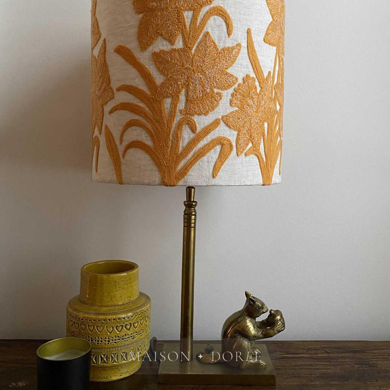 Squirrel Table Lamp Base only Antique Gold