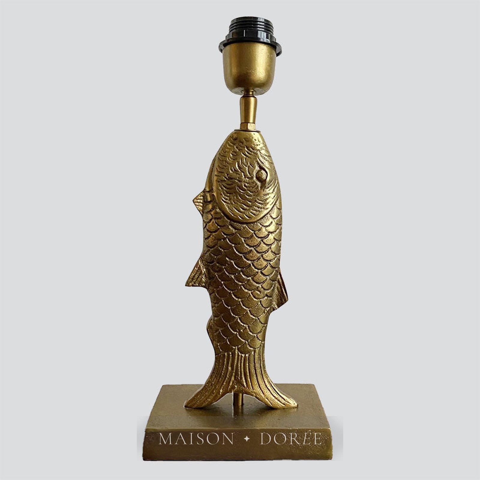 Fish Table Lamp Base only Antique Gold