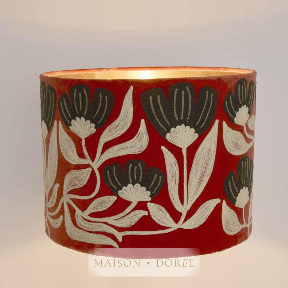 AD Daisy Velvet Drum Shade Rust