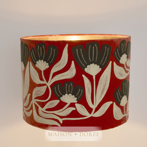 AD Daisy Velvet Drum Shade Rust