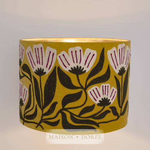 AD Daisy Velvet Drum Shade Yellow