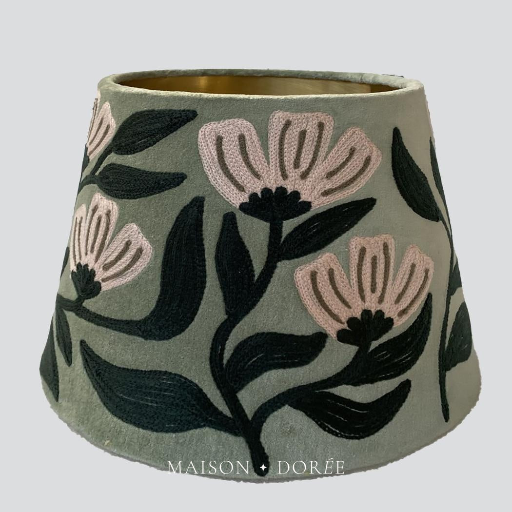 AD Daisy Velvet Tapered Shade Sage Green