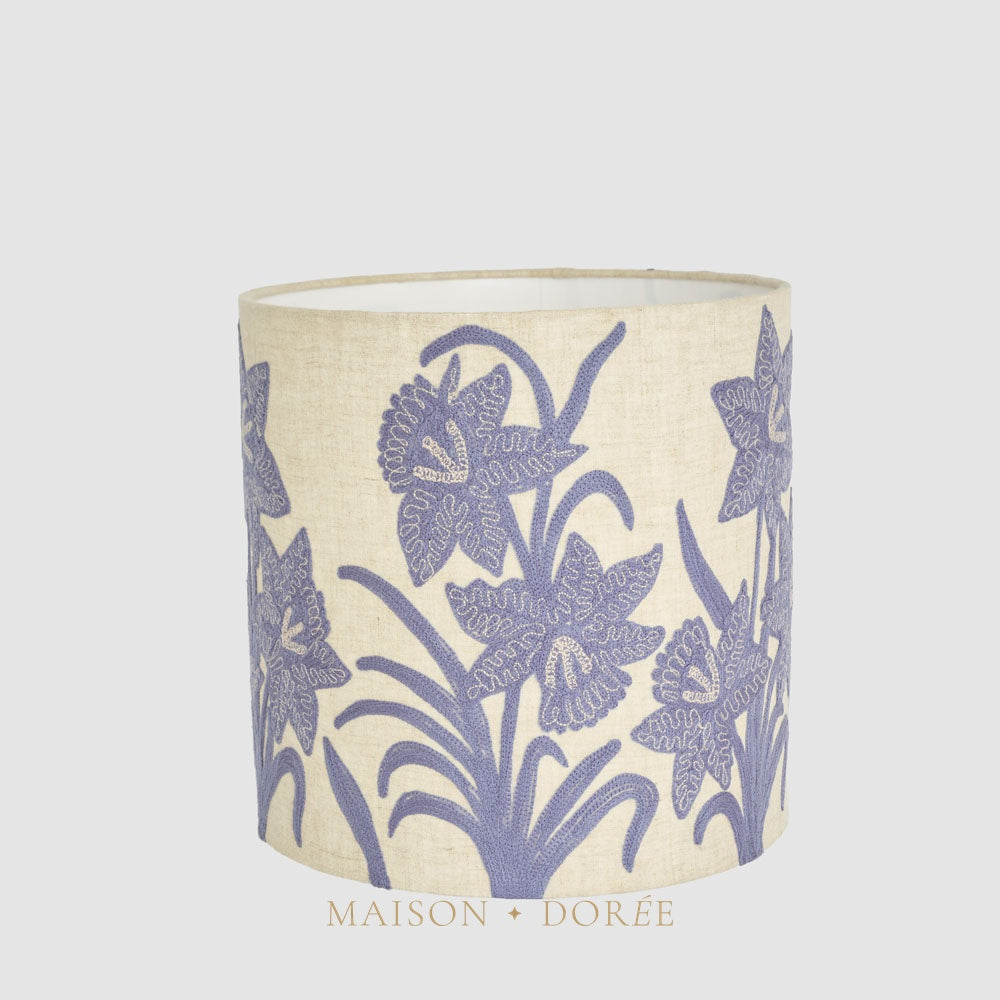 Narcissus Linen Drum Shade Lavender