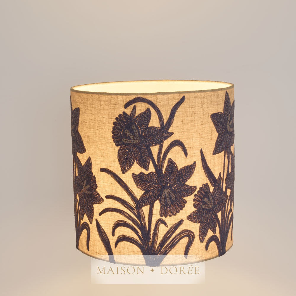 Narcissus Linen Drum Shade Lavender