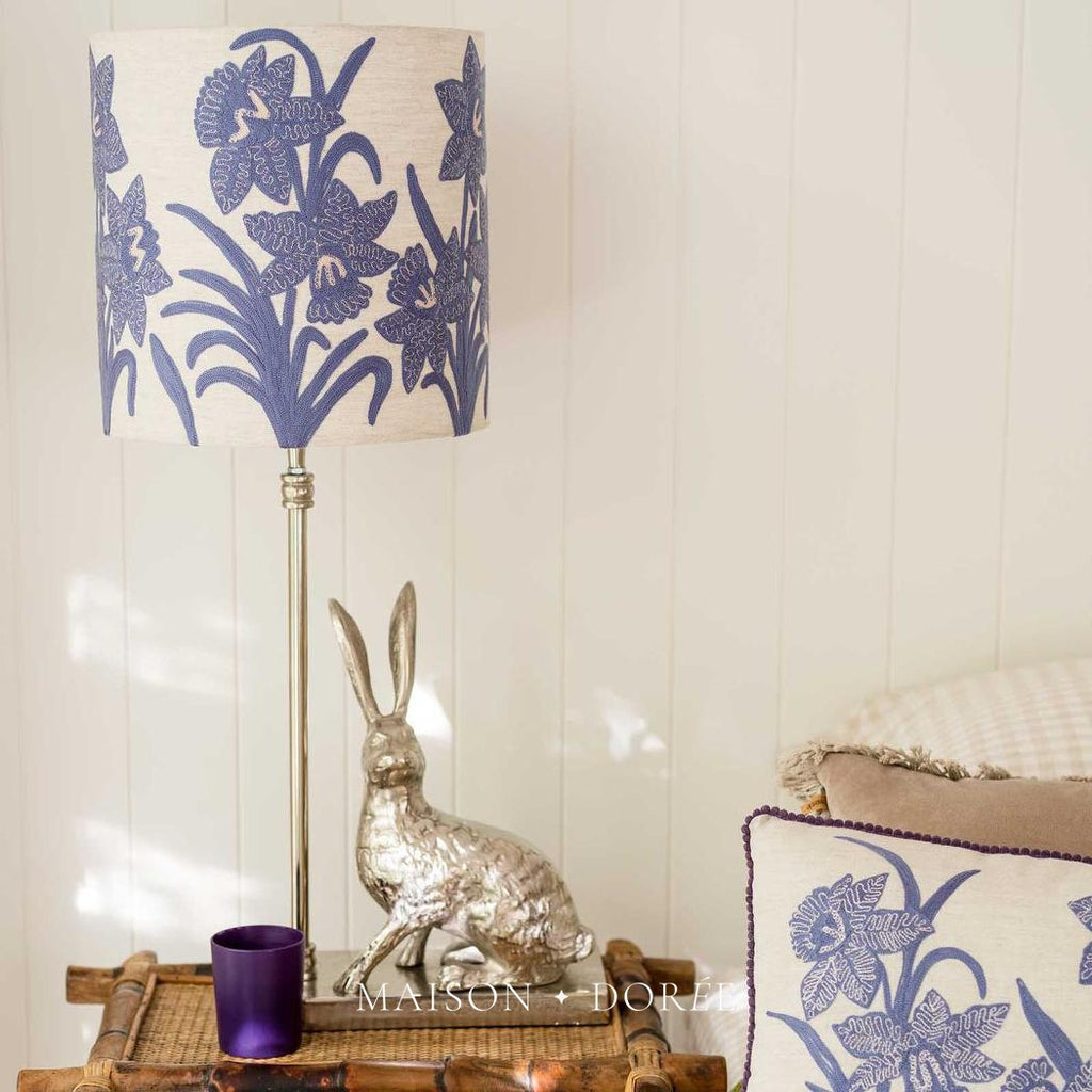 Narcissus Linen Drum Shade Lavender